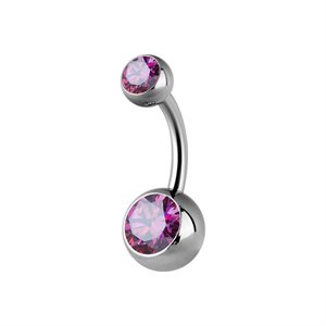 Titanium internal jewelled navel banana