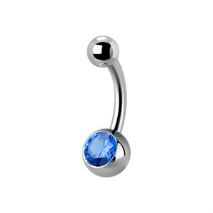 Titanium internal jewelled navel banana