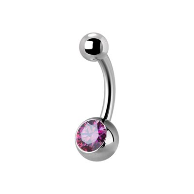 Titanium internal jewelled navel banana