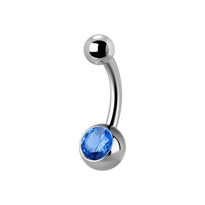 Titanium internal jewelled navel banana