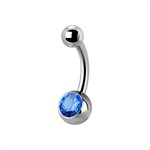 Titanium internal jewelled navel banana