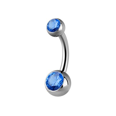 Titanium internal double jewelled navel banana