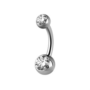 Titanium internal double jewelled navel banana