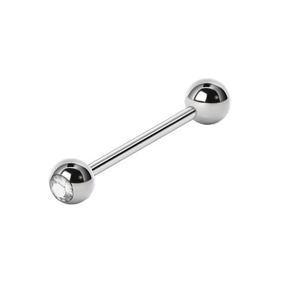 Titanium jewelled tongue barbell