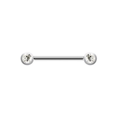 Double jewelled titanium nipple barbell