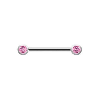 Barbell pour le sein en titanium avec double pierres