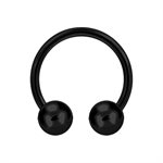 Black titanium circular barbell