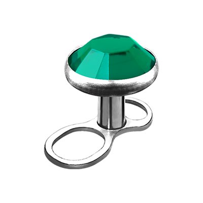 Titanium jewelled mini dermal anchor