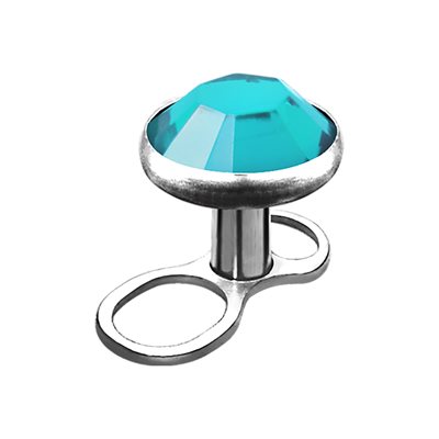 Titanium jewelled mini dermal anchor