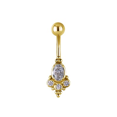 24k gold plated jewelled tribal navel banana