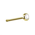 Bijou de nez droit plaqué or 24k avec une pierre