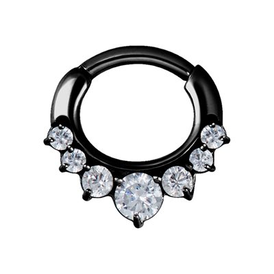 Black steel crystal hinged segment clicker