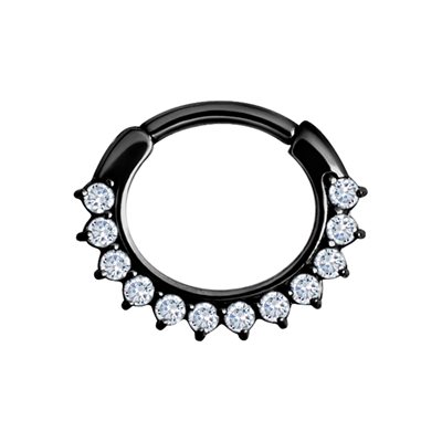 Black steel crystal hinged segment clicker