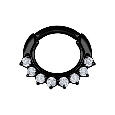 Black steel crystal hinged segment clicker