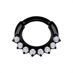 Black steel crystal hinged segment clicker