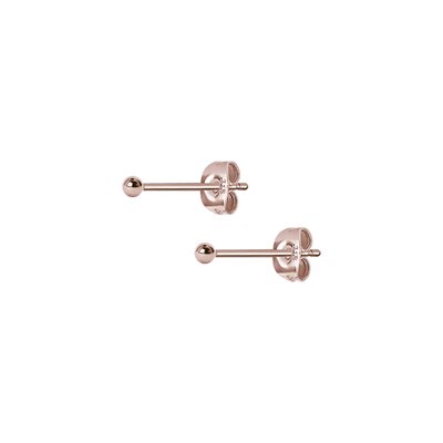 24k rose gold plated steel ball earstud