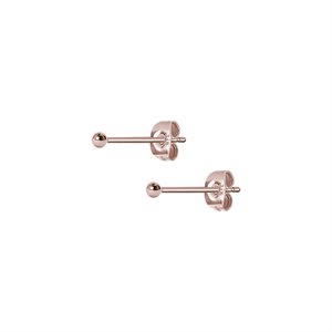 24k rose gold plated steel ball earstud