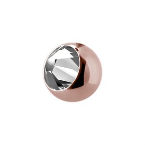 Boule de remplacement plaqué or rose 24k avec une pierre