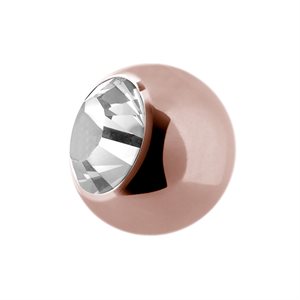 Boule de remplacement plaqué or rose 24k avec une pierre