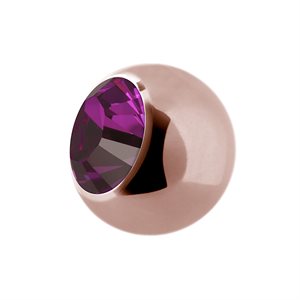 Boule de remplacement plaqué or rose 24k avec une pierre