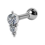 Titanium one side internal barbell with jewelled disc