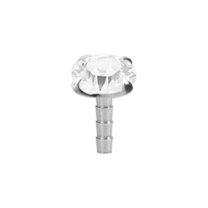 Attache en argent avec pierre pour labret Bioplast push in