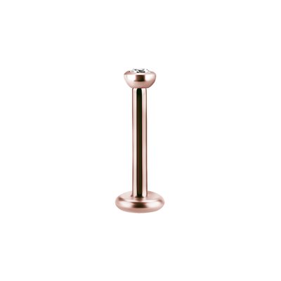 24k rose gold plated steel internal jewelled labret