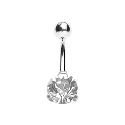 Navel banana with cubic zirconia