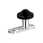 Titanium dermal anchor with black jewelled disc