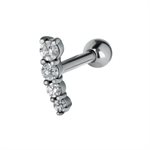 Micro barbell with cubic zirconia