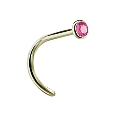 Zircon gold steel jewelled nosescrew