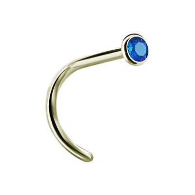 Zircon gold steel jewelled nosescrew