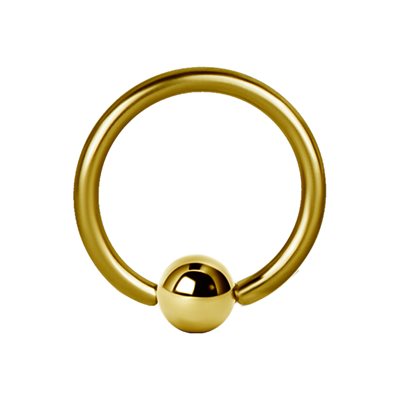 24k gold plated fixed ball closure ring