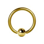 24k gold plated fixed ball closure ring