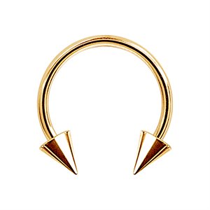 24k gold plated circular barbell