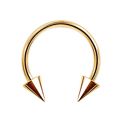 24k gold plated circular barbell