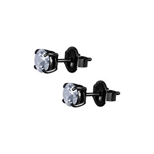 Black steel zirconia earstuds