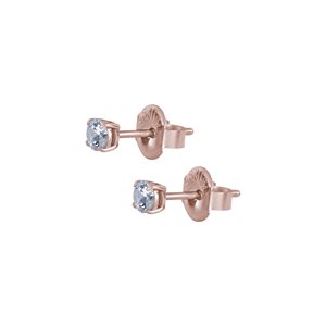 Boucle d’oreille plaqué or rose 24k avec pierre ronde griffé