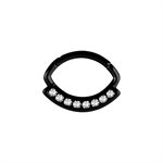 Black steel hinged segment jewelled clicker