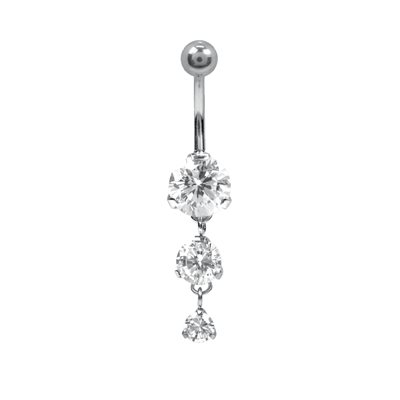 Navel banana with cubic zirconia