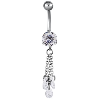 Jewelled banana with chains floating zirconia dangle