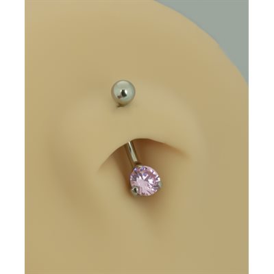 Navel banana with cubic zirconia