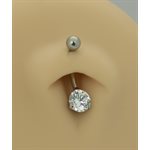 Navel banana with cubic zirconia