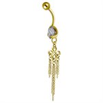 24k gold plated jewelled banana with chains dangle