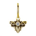 Pendentif abeille plaqué or 24k avec pierre pour clicker