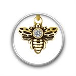 Pendentif abeille plaqué or 24k avec pierre pour clicker