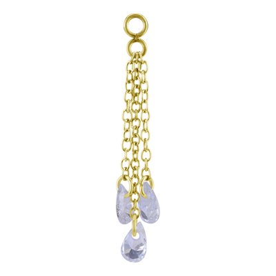 24k gold plated jewelled chains charm for clicker