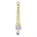 24k gold plated jewelled chains charm for clicker