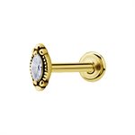 24k gold plated internal jewelled labret