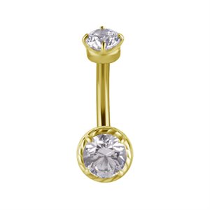 Banane de rook interne plaquée or 24k avec zircon premium